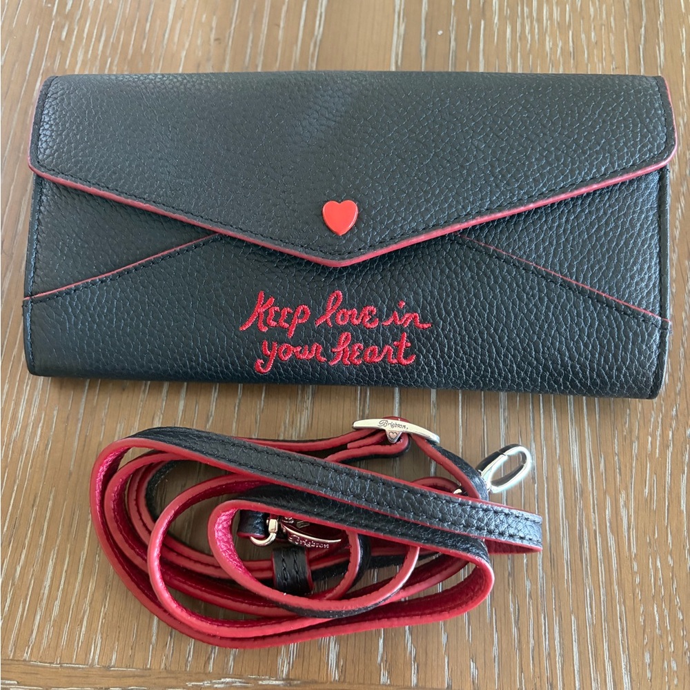 Brighton Black and Red Heart all my lovin’ large Clutch Wallet